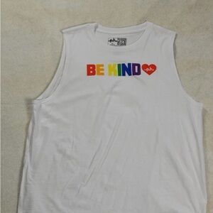 The Phluid Project White 'Be Kind' Tank Top NWOT XL